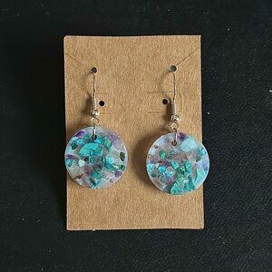 Turquoise and Amethyst Dangle Earrings